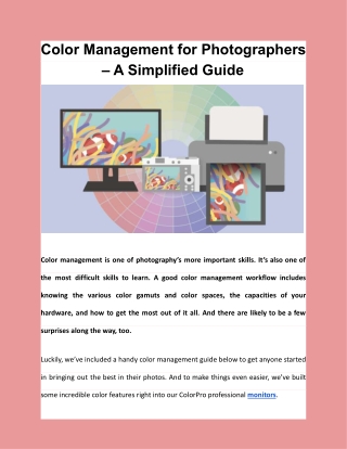 Color Management for Photographers – A Simplified Guide