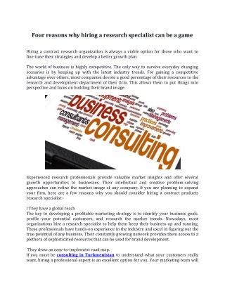 Four reasons why hiring a research specialist can be a game