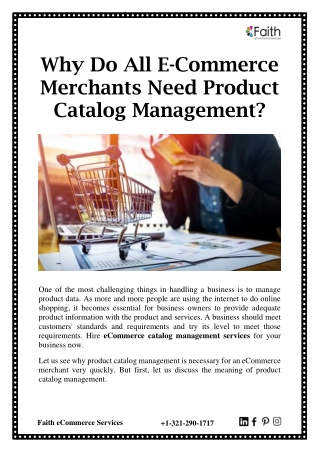 Why Do All E-Commerce Merchants Need Product Catalog Management?