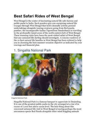 Best Safari Rides of West Bengal