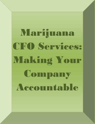 Marijuana CFO Services Making Your Company Accountable