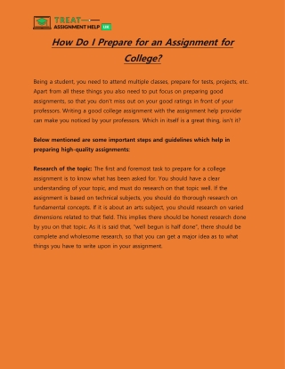How Do I Prepare for an Assignment for Colleg1-converted