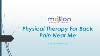 Physical Therapy For Back Pain