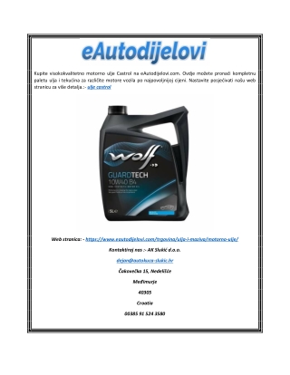 Ulje Castrol | Eautodijelovi.com