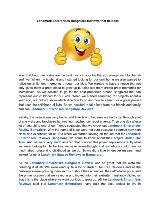 Landmark Enterprises Bangalore Reviews that helped