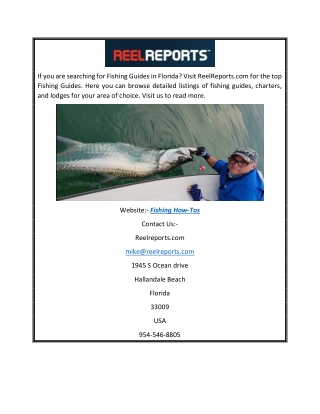 Fishing How-Tos | ReelReports.com