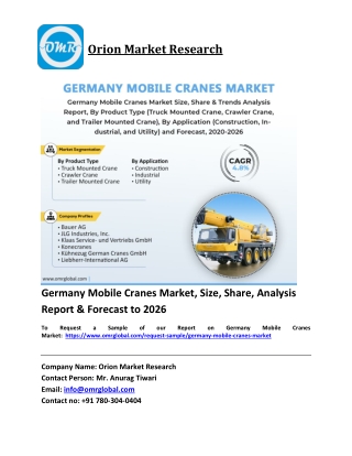 Germany Mobile Cranes Market Trends, Size, Competitive Analysis and Forecast 202