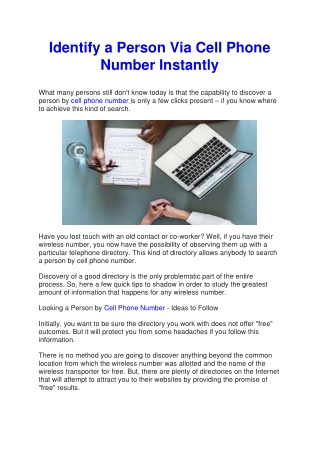 Identify a Person Via Cell Phone Number Instantly