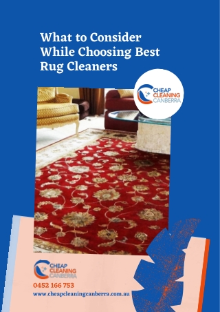 What to Consider While Choosing the Best Rug Cleaners in Canberra?