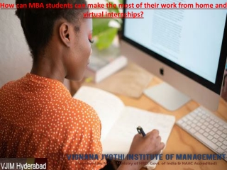 How can MBA students can make the most of their work from home and virtual internships