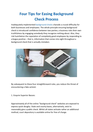 Four Tips for Easing Background Check Process