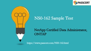 NetApp NCDA ONTAP NS0-162 Exam Dumps