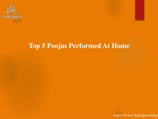 Top 5 Pujas Performed At Home
