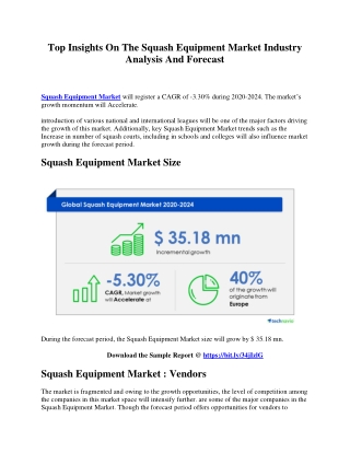 Top Insights On The Squash Equipment Market Industry Analysis And Forecast
