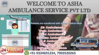 Get an experienced and medically authorized Air Ambulance Service |ASHA