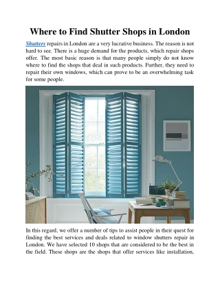 Find Shutter Shops