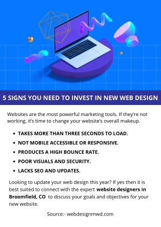 5 SIGNS YOU NEED TO INVEST IN NEW WEB DESIGN