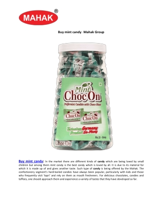 Buy mint candy - Mahak Group