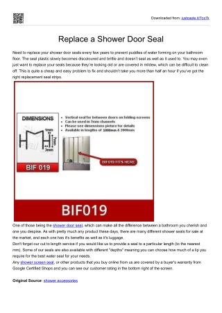 Replace a Shower Door Seal