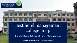 SDCHM is Best College for Hotel Management