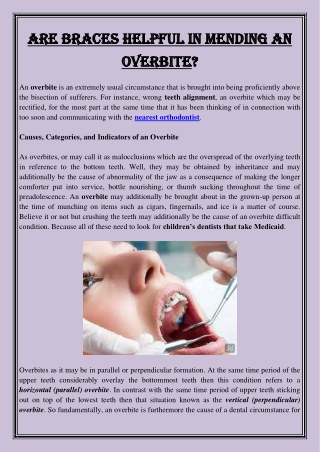 Are Braces Helpful in Mending an Overbite