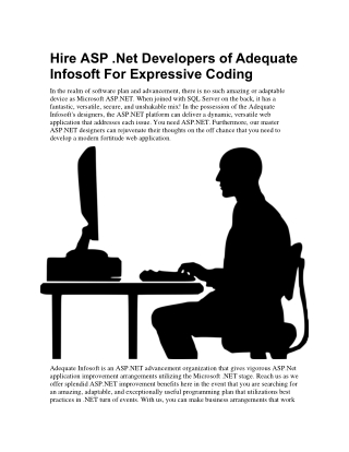 Hire ASP .Net Developers of Adequate Infosoft For Expressive Coding