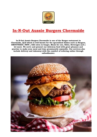 5% off - In-N-Out Aussie Burgers Delivery Chermside Menu, QLD