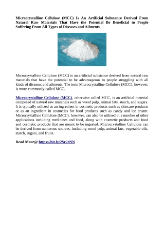 Microcrystalline Cellulose - pdf
