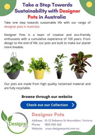 Take a Step Towards Sustainability with Designer Pots in Australia
