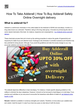 How To Take Adderall  How To Buy Adderall Safely Online Overnight delivery