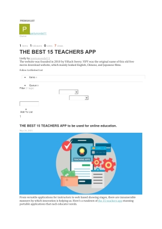 THE BEST 15 TEACHERS APP to be used for online education.