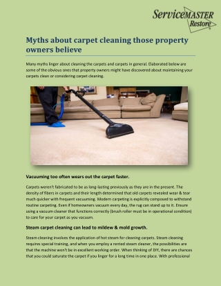 Carpet Cleaning Services | Service Master Restore