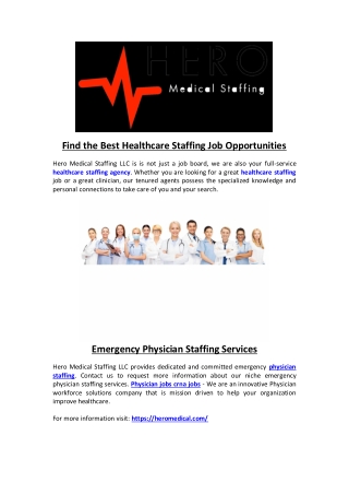 Find the Best Healthcare Staffing Job Opportunities