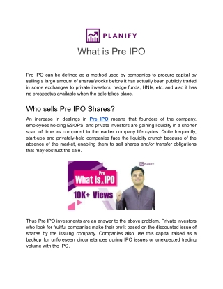 What is Pre IPO