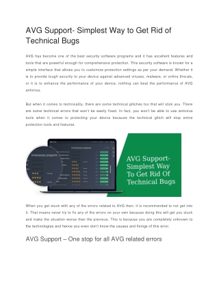 AVG Support- Simplest Way to Get Rid of Technical Bugs