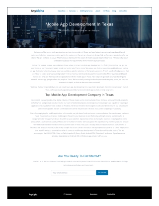 Mobile App Development in Texas - AnyAlpha