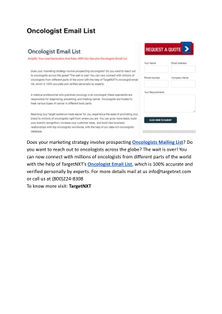 Oncologist email list