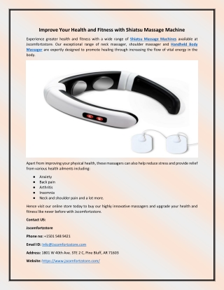 Improve Your Health and Fitness with Shiatsu Massage Machine
