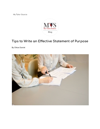 Tips to Write an Effective Statement of Purpose