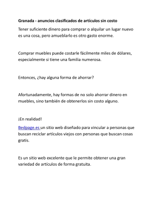 Granada - anuncios clasificados de artículos sin costo