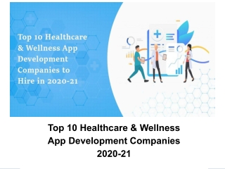 Top 10 Leading Healthcare & Wellness App Development Companies in 2021 Beyond