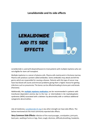 Lenalidomide side effects and precautions