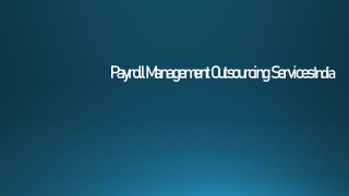 Payroll Management Outsourcing