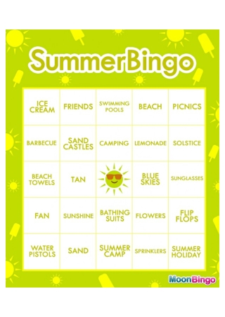 Celebrate Summer with this imited-Edition Bingo Card by Moon Bingo