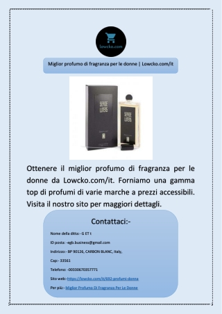 Miglior profumo di fragranza per le donne | Lowcko.com/it