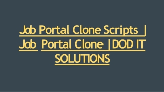 Readymade Best Job Portal Script - DOD IT SOLUTIONS