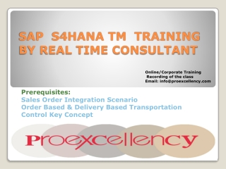 SAP  S4HANA TM  TRAINING BY REAL TIME CONSULTANT