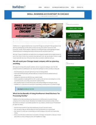 Small Business Accountant Chicago || Bookkeeping Services in Chicago