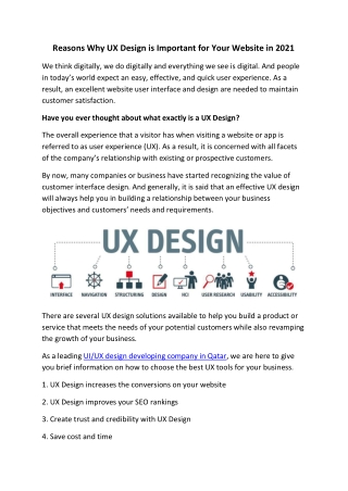 Reasons Why UX Design is Important for Your Website in 2021