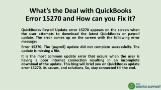 What’s the Deal with QuickBooks Error 15270 and How can you Fix it?